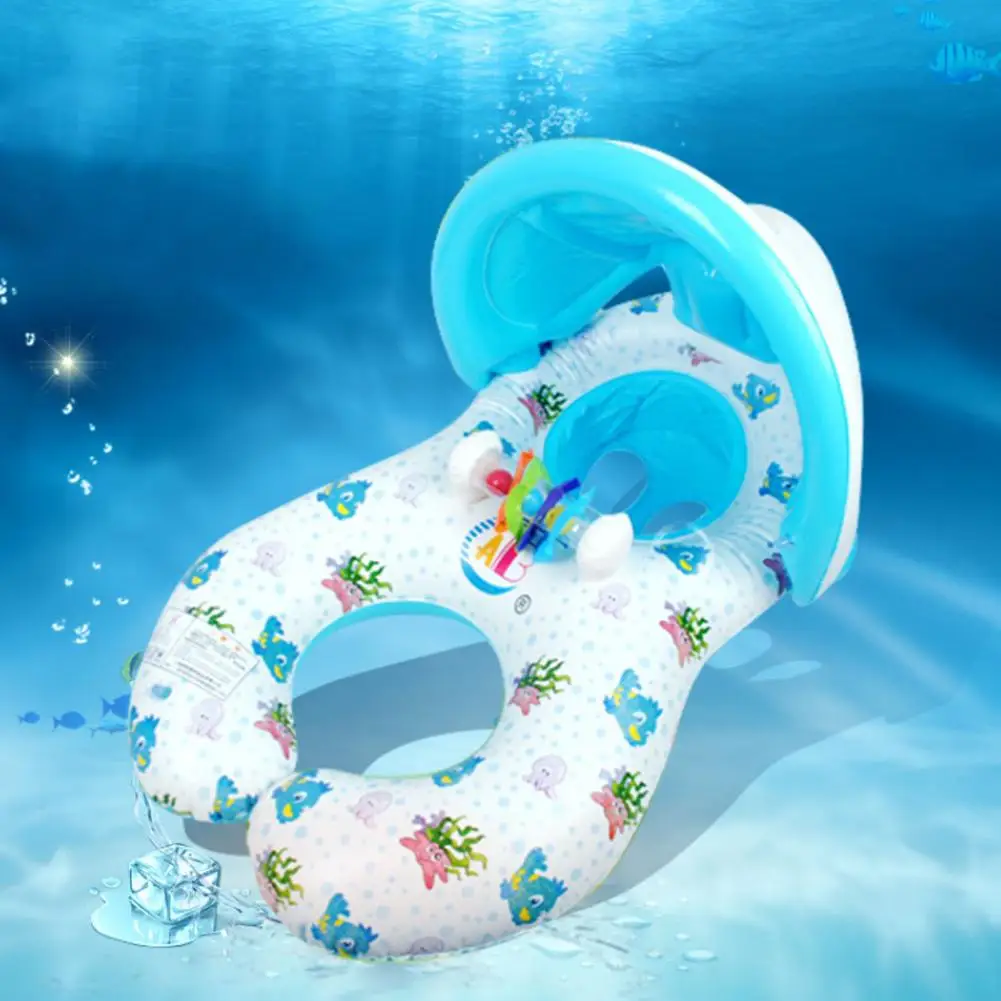 Interesting Inflatable Baby Float  Safe PVC Baby Swimming Float  Mom Infant Double Person Inflatable Baby Float