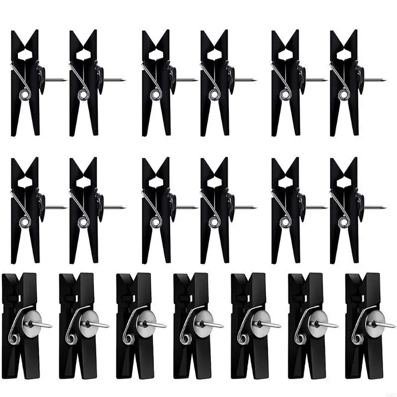 20개/팩 종이 클립 모양의 컬러 압정 투명 엄지 압정 세트 1.4x0.3''