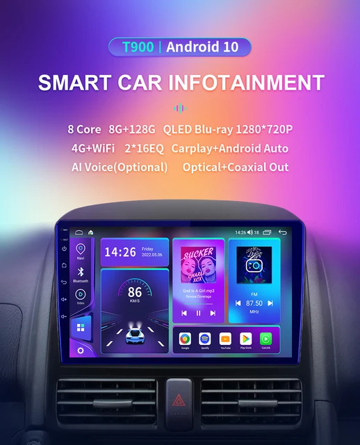 Ekiy T900 Autoradio Multimedia Player Für Ford Fiesta 1995-2001 Focus Mk1  1998-2004 Android 10 Navigation GPS 2Din Stereo Keine DVD