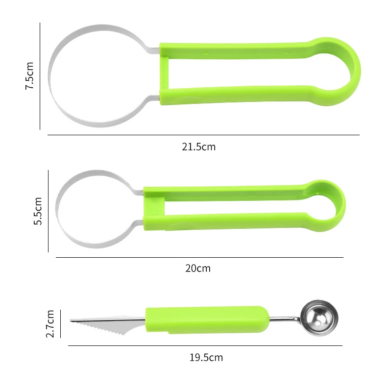 4 in 1 Melon Cutter Scoop Fruit Carving Knife Fruit Cutter Platter Dig Pulp Separator Kitchen Gadgets Tools