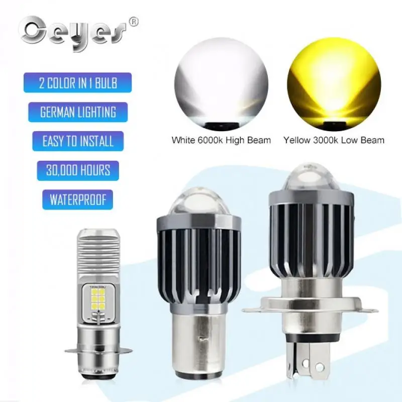 10000LmMotorcycleHeadlightH4LEDBA20DH6BulbsHiLobeamMotoH6M