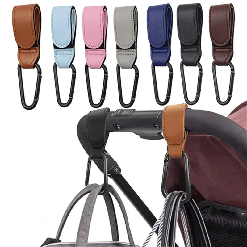 PU Leather Baby Bag Stroller Hook Pram Rotate 360 Degree Rotatable Cart Organizer 1/2pcs stroller hook stroller accessories