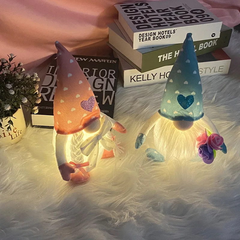 New Christmas faceless doll gnome ornaments LED light plush knitting crafts pendant decor Christmas decorations home kids gift