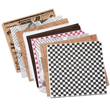 25/50Pcs Deli Paper Sheets, Waxed Paper Liners for Plastic Food Basket, Special for Wrapping Bread & Sandwiches, 8.7 x 8.7 Inch