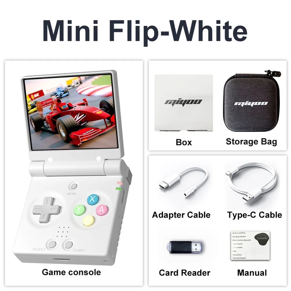 MIYOO Mini Flip Handheld Console - 2.8'' IPS Screen, Portable Retro Game Emulator, Gift For Gamers_voghion.com