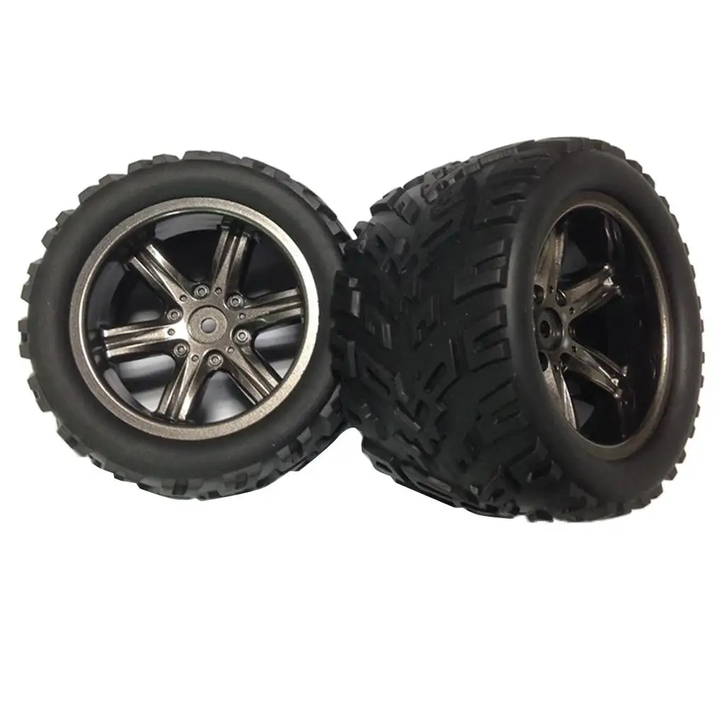 

2 Pieces Wheel Tire Hubs Wheels Complete Rims Models Monster RC Cars Kit