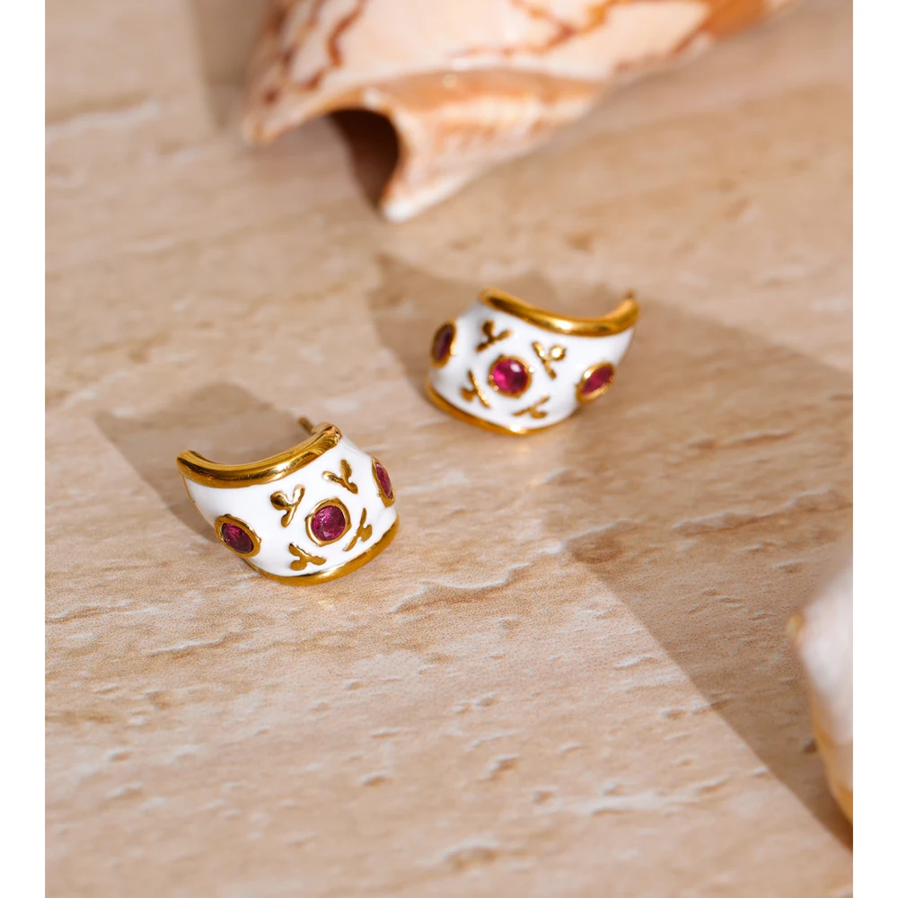Yhpup Women C-Shape Huggie Earrings