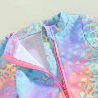 Baby Girl Fish Scale Print Swimsuit 1Piece Long Sleeve Swimwear Floral Zipper Ruffle Toddler Bathing Suit Beach Outfit 5