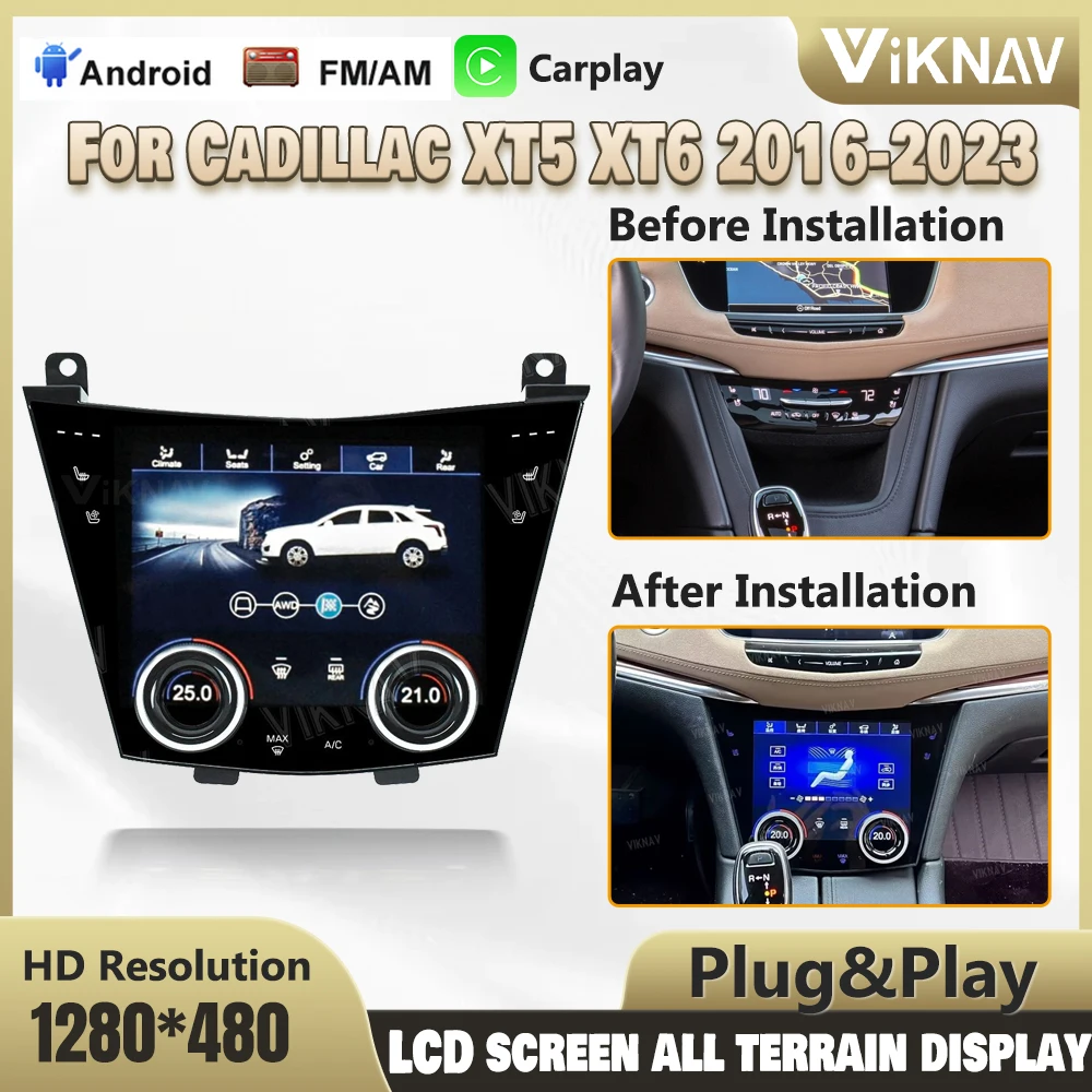 

10 Inch AC Panel Upgrade For Cadillac XT5 XT6 2016-2023 Climate Seating AC Control LCD Touch Screen ALL Terrain Display