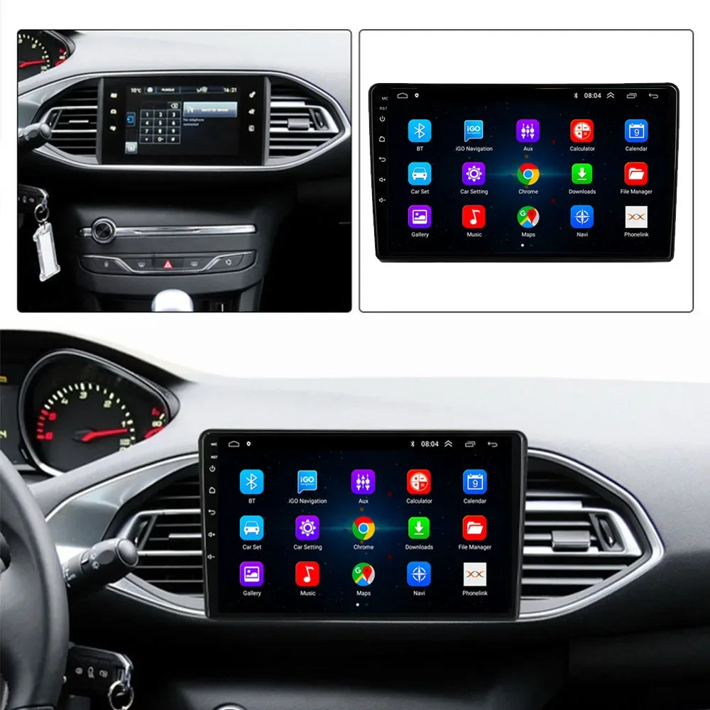 Android 13 8 Core 9&ldquo; IPS Screen Car Radio Stereo Receiver For Peugeot 308 T9 308S 2013-Multimedia Player Carplay+Auto car multimedia player car radio