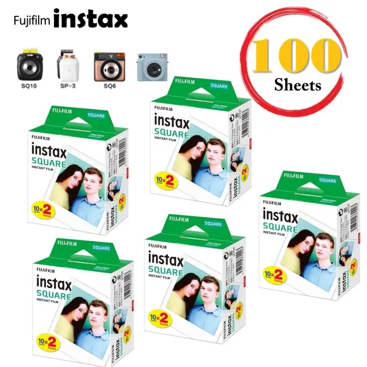 Квадратная фотобумага Fujifilm Instax с белыми краями, фотобумага, 10-100 листов для мгновенной печати Instax SQ10 SQ6 SQ20 SQ40