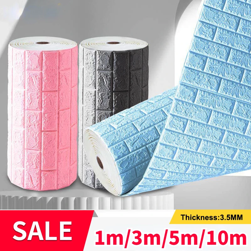 

Утолщенные кирпичные настенные 3d-наклейки, Декоративные самоклеящиеся обои для гостиной, спальни, украшение для стен, домашний декор, настенная панель, 10 м