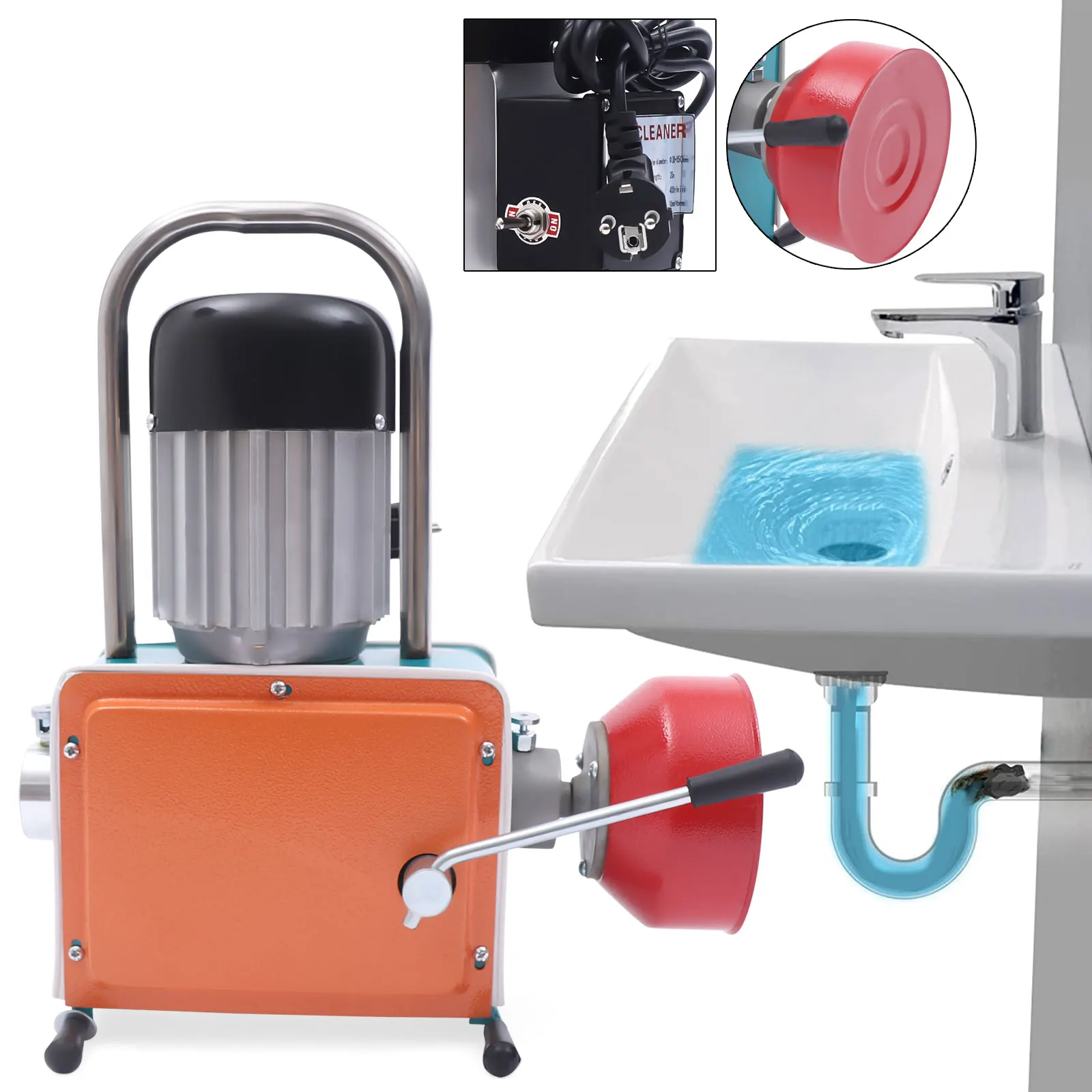 1000W Electric Pipe Cleaning Machine Pipe Clean Tools Spiral Drain Cleaner  - AliExpress