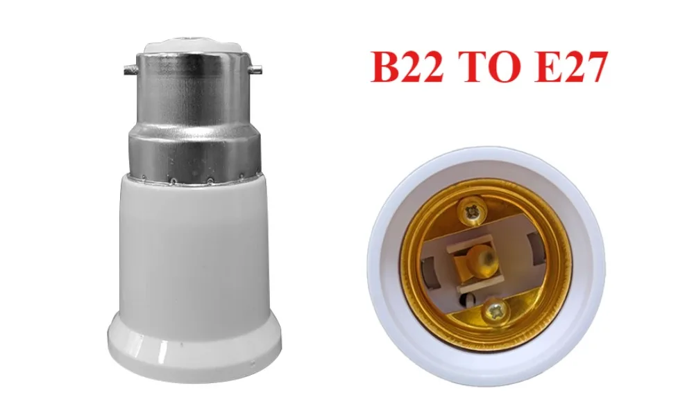 Description Picture 2 of item2/4/6/8/10PCS B22 To E27 Light Led Lamp Adapter Bulb Socket Base Converter Holder Converter Light Bulbs Socket Accessories