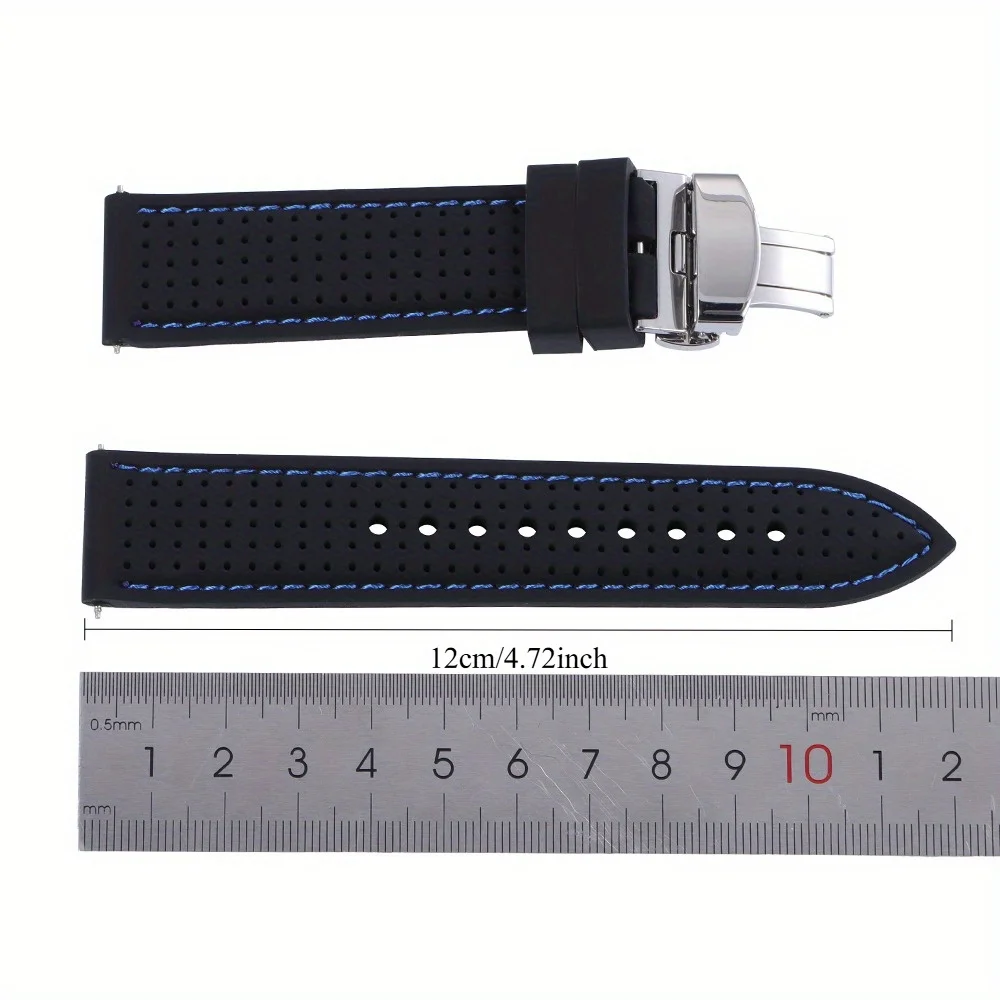 Silicone Butterfly Buckle Breathable Watch Strap Replacement