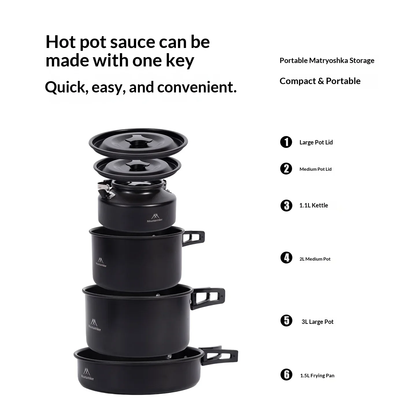 Kit Completo per Cucina da Campeggio | Attrezzatura da cucina portatile adatta per viaggi in zaino in spalla, perfetta per gite in campeggio in famiglia. - immagine 2