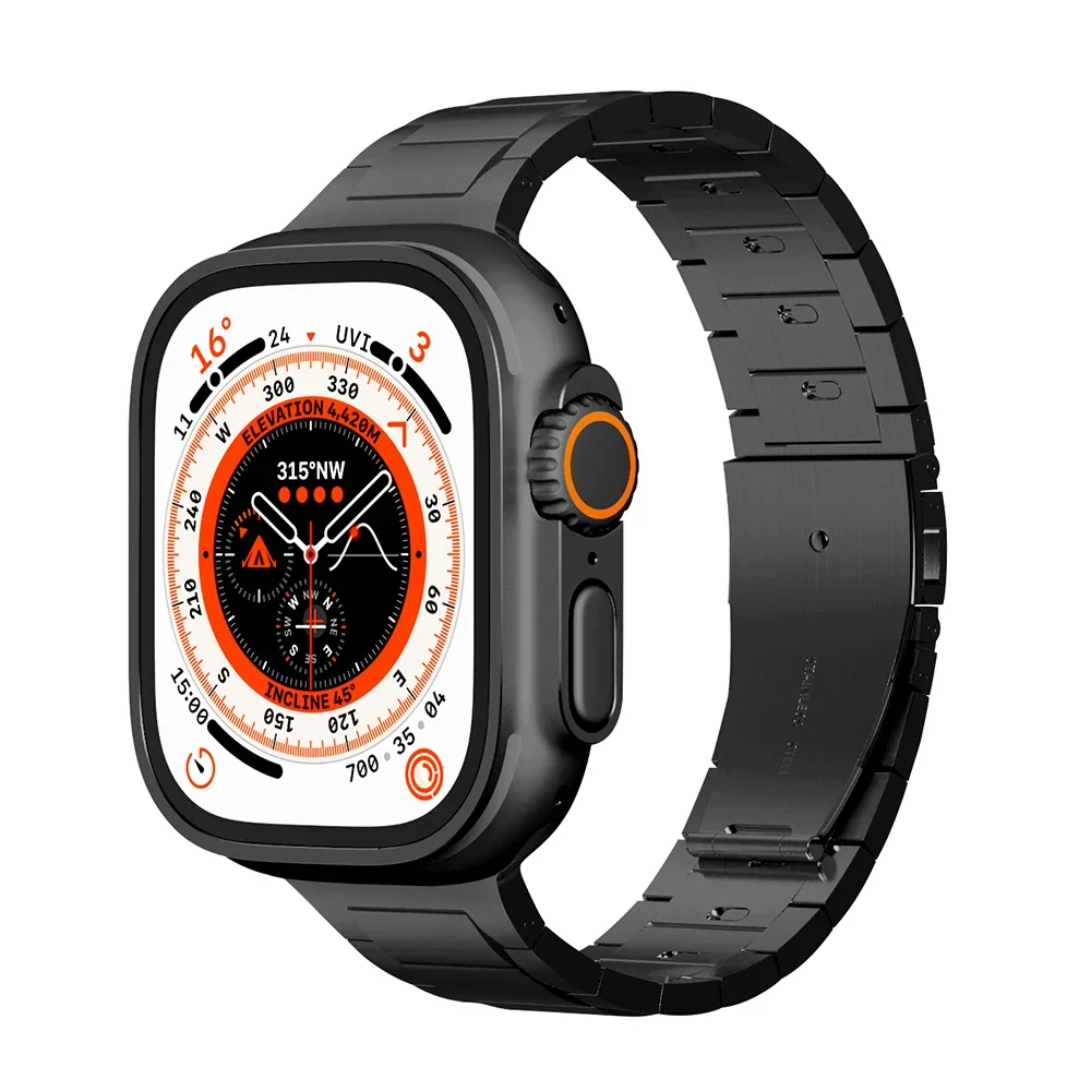 

Luxury Stainless Steel Strap For Apple Watch Series 9 8 7 45mm 41mm 38 42 44 40 Mm Link Bracelet Iwatch Ultra 2 49mm Metal Band