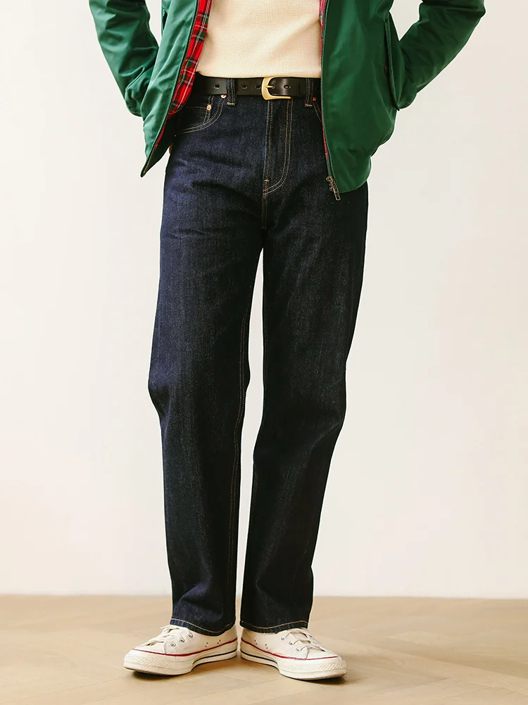 오리지널 디자인 아메리칸 레트로 데님 청바지 좁은 스트레이트 레그 오리지널 컬러 MBBCAR 청소년 캐주얼 코튼 롱 팬츠