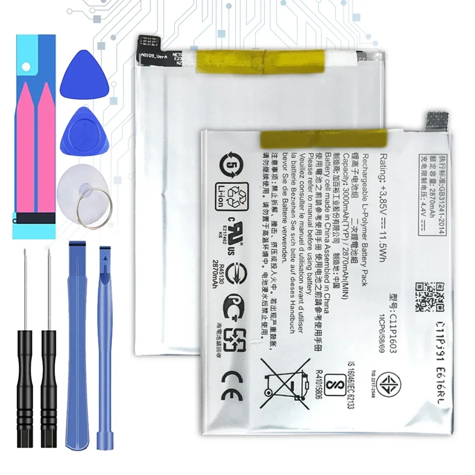 

Replacement Battery For ASUS ZenFone 3 Deluxe ZS570KL ZenFone3 Battery C11P1603 3480mAh with Track Code