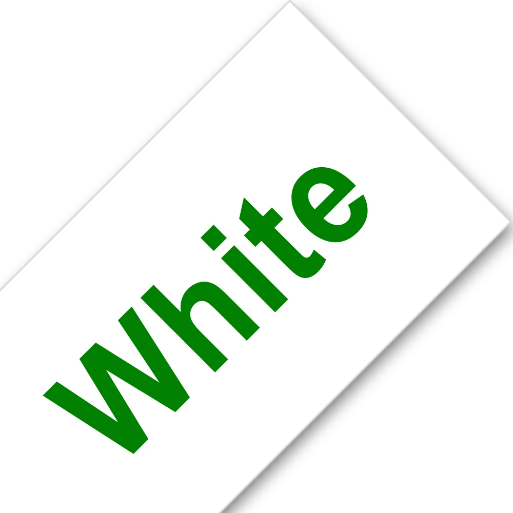 green on white