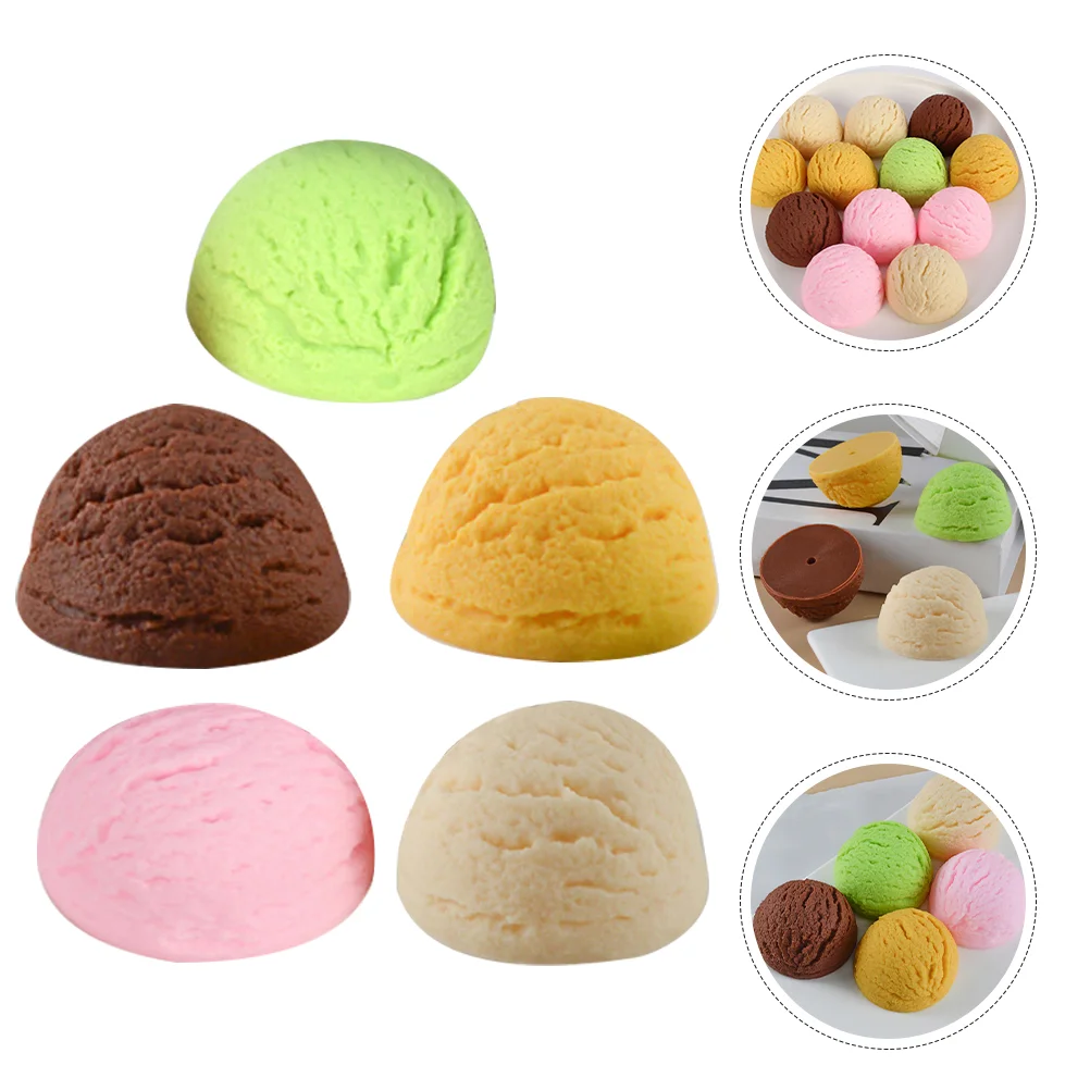 

5pcs Toy Lifelike Ice Cream Props Showcase Decorative Props