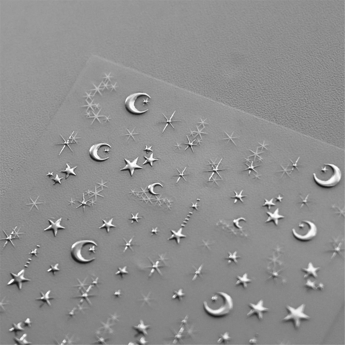 5D Bronzing Star Moon Nail Art Stickers 1pcs Luxury Gold Silver Adhesive Slider Press on Nail Decoration Decals Accessories DIY nail stickers nail art decoration nail decals