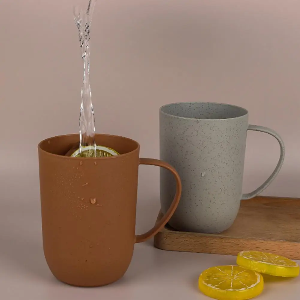 400ML Water Tumblers Bottle Round Mouth Pure Color Morning Cup Toothbrush Toothpaste Holder Washing For Home Bathroom Accessory