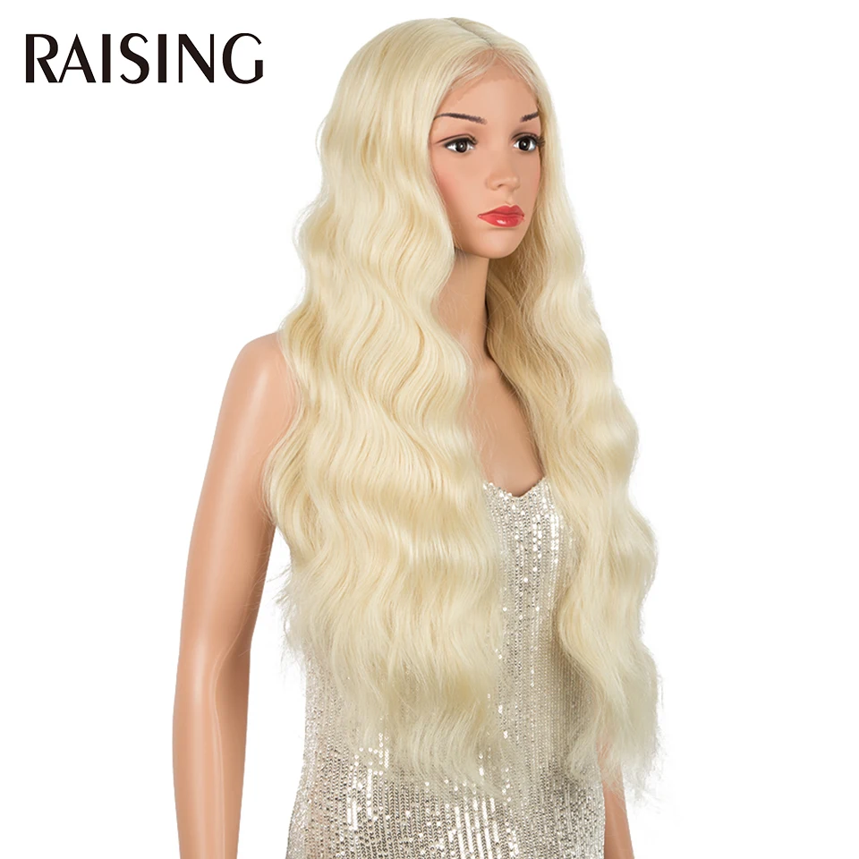 30 40 Inch Lace Front Wigs 13x6 Body Wave Black Lace Front Synthetic Wigs For Women Honey Blonde Colored Curly Wig Pre plucked