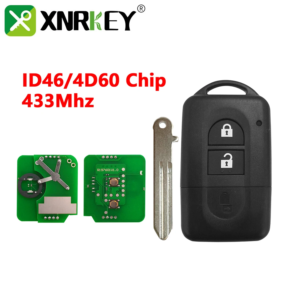 XNRKEY 3B Smart Remote Car Key ID46/4D60 Chip 433Mhz for Nissan Juke Navara Micra Xtrail Qashqai Duke P/N: 285E34X00A/285E3EB30A