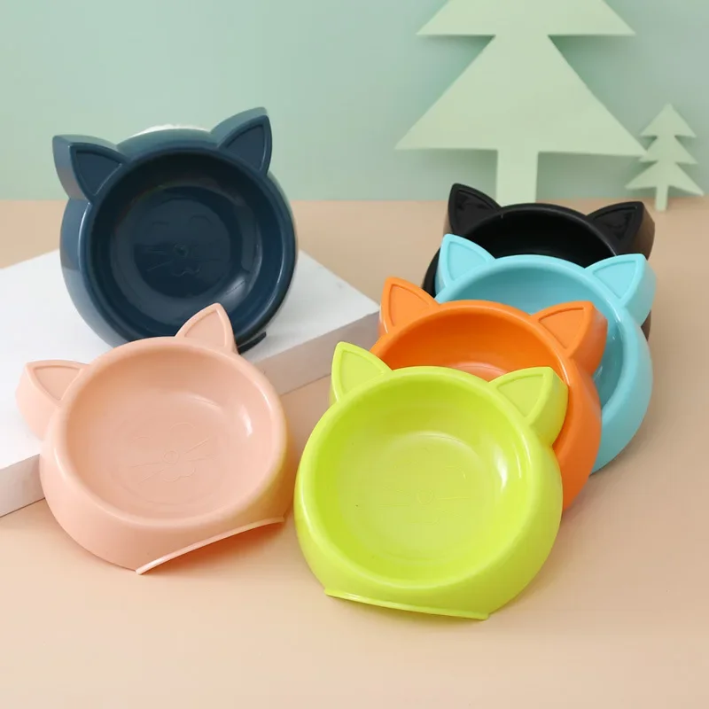 

Pets Food Bowl Cat-410035 Face Shape Large Capacity Feeding Water Drinking Feeder for Small Dog Bowl