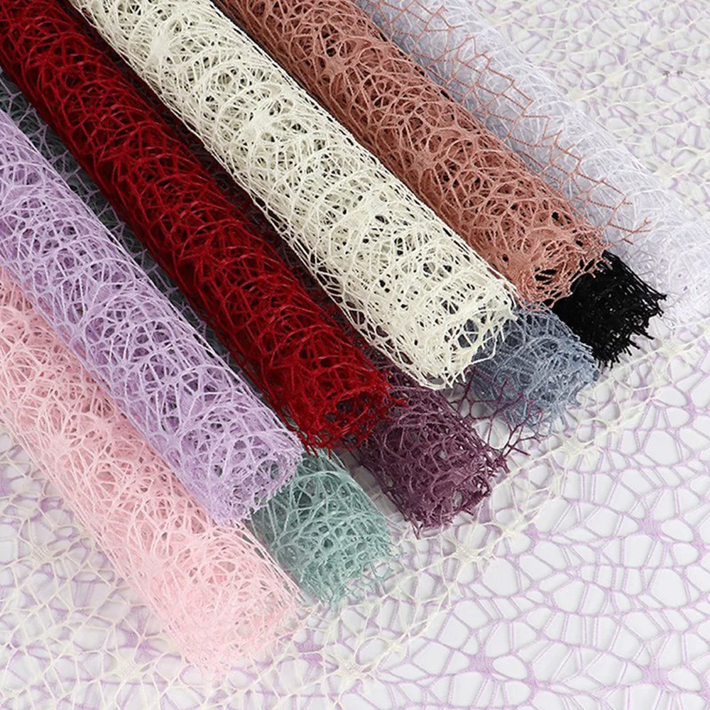 mothers day DIY Bouquet Sequins Wrapping Gauze Mesh Ribbon 201inch X 5Yard  For Wreaths Flower Bouquet Decor