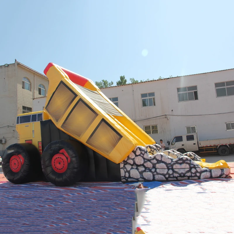Excavator Trailer Shaped Inflatable Slide Trampoline Outdoor Children's Adult Entertainment