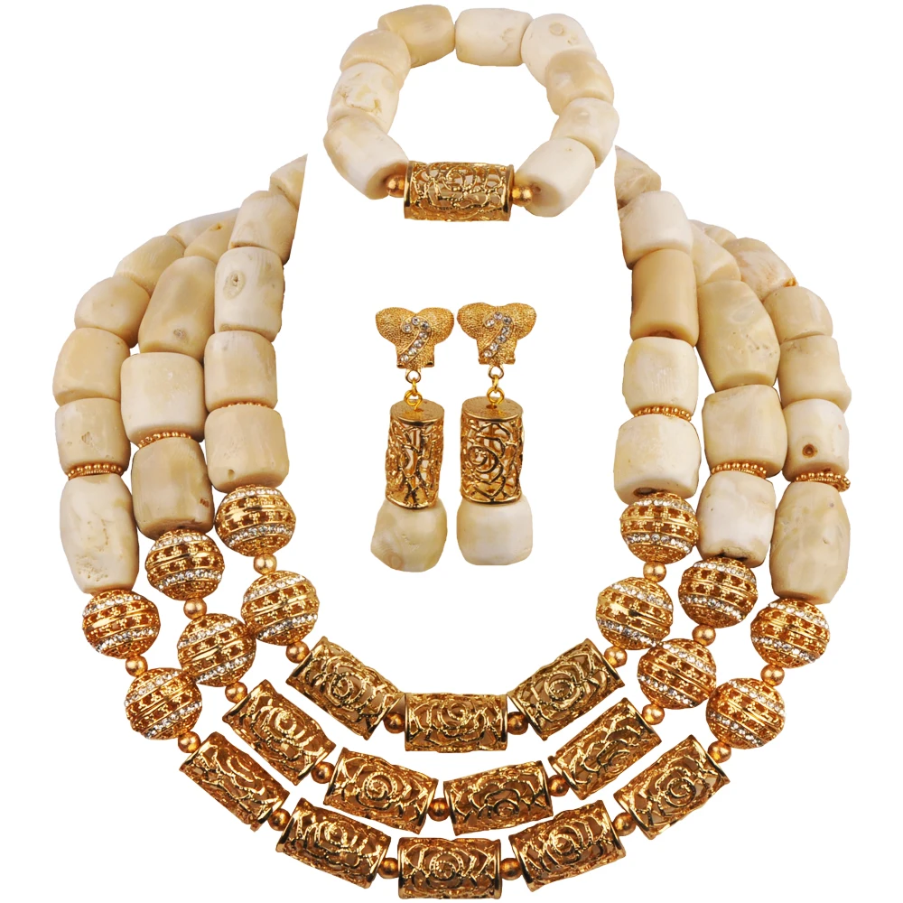 

Белое Африканское свадебное коралловое ожерелье, нигерийские бусы, ювелирные наборы