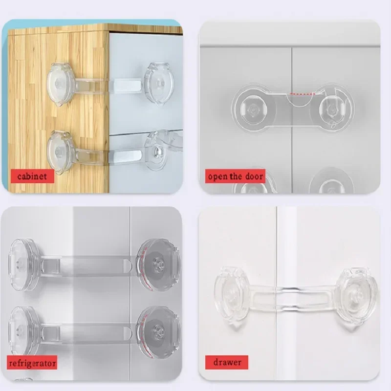 Cabinet lock 5/10Pcs baby cabinet locks strap drawer lock child anti-opening refrigerator lock home baby anti-pinch safety protection buckle