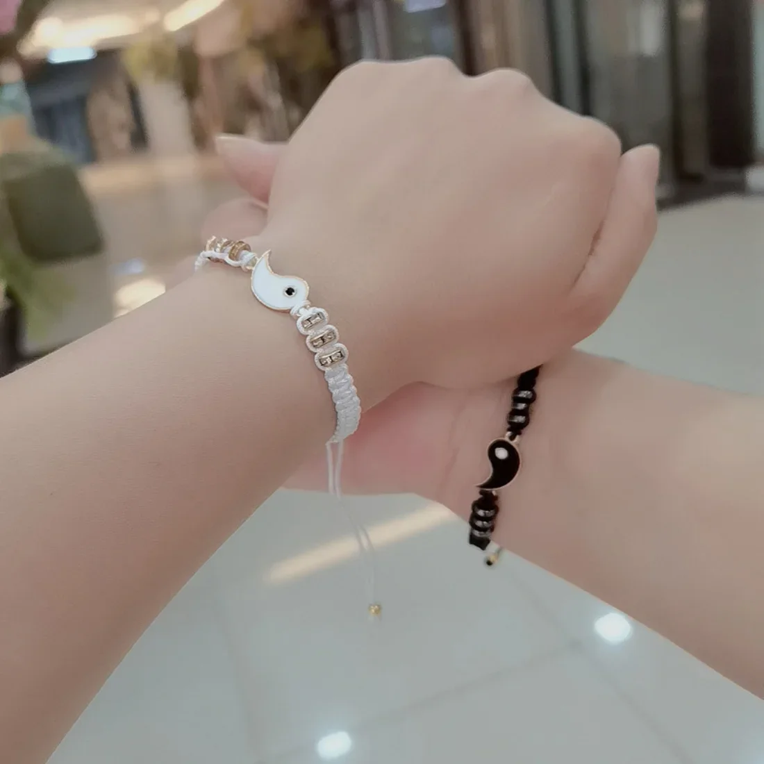 Bracelet jewelry tai chi yin yang couple bracelet for lover handmade woven baided rope adjustable bracelets bff friendship bangles jewelry gift