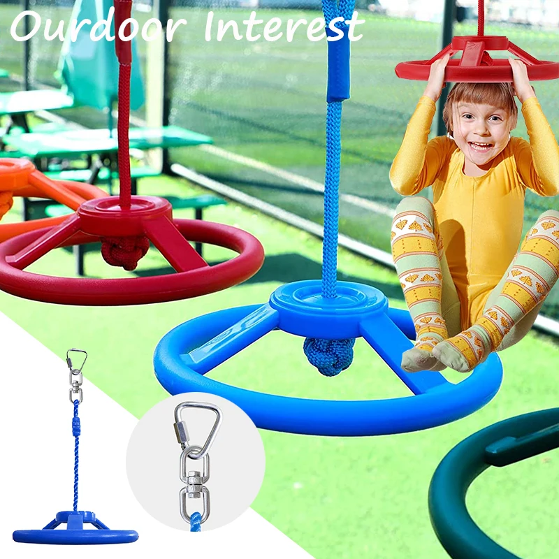 Ninja Wheel Obstacle for Kids Swing Monkey Wheel for Ninja Warrior Obstacle Course Kids Warrior Slackline Kits for Kids Ninja Wheel