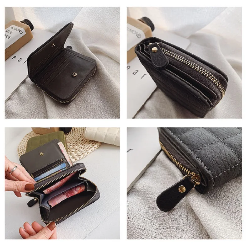 Elegant Women's Minimalist Leather Clutch with Embroidered Design