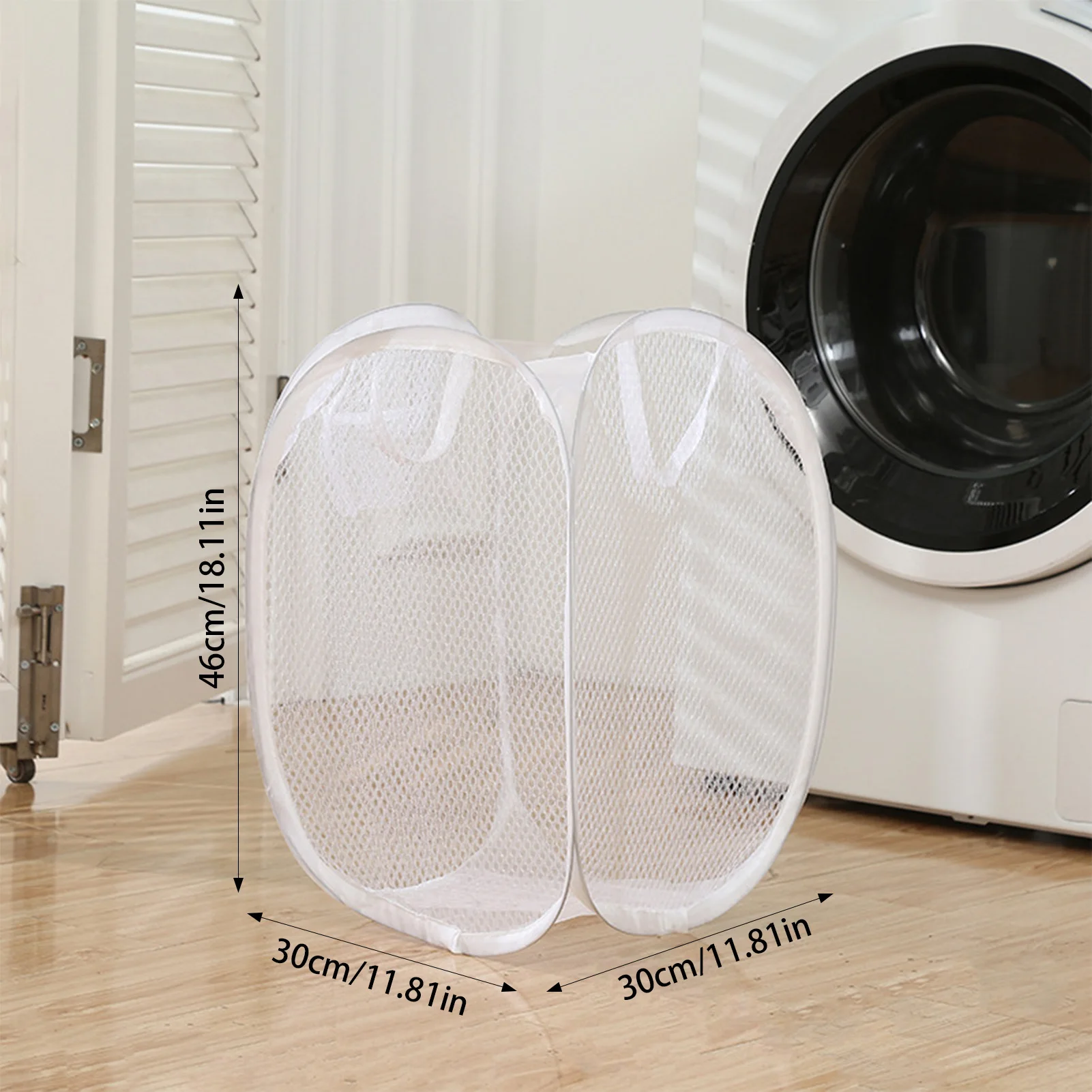Collapsible Mesh Laundry Basket Convenient to Use Versatile Dirty Clothes Basket Suitable for Dorms Hotels Traveling