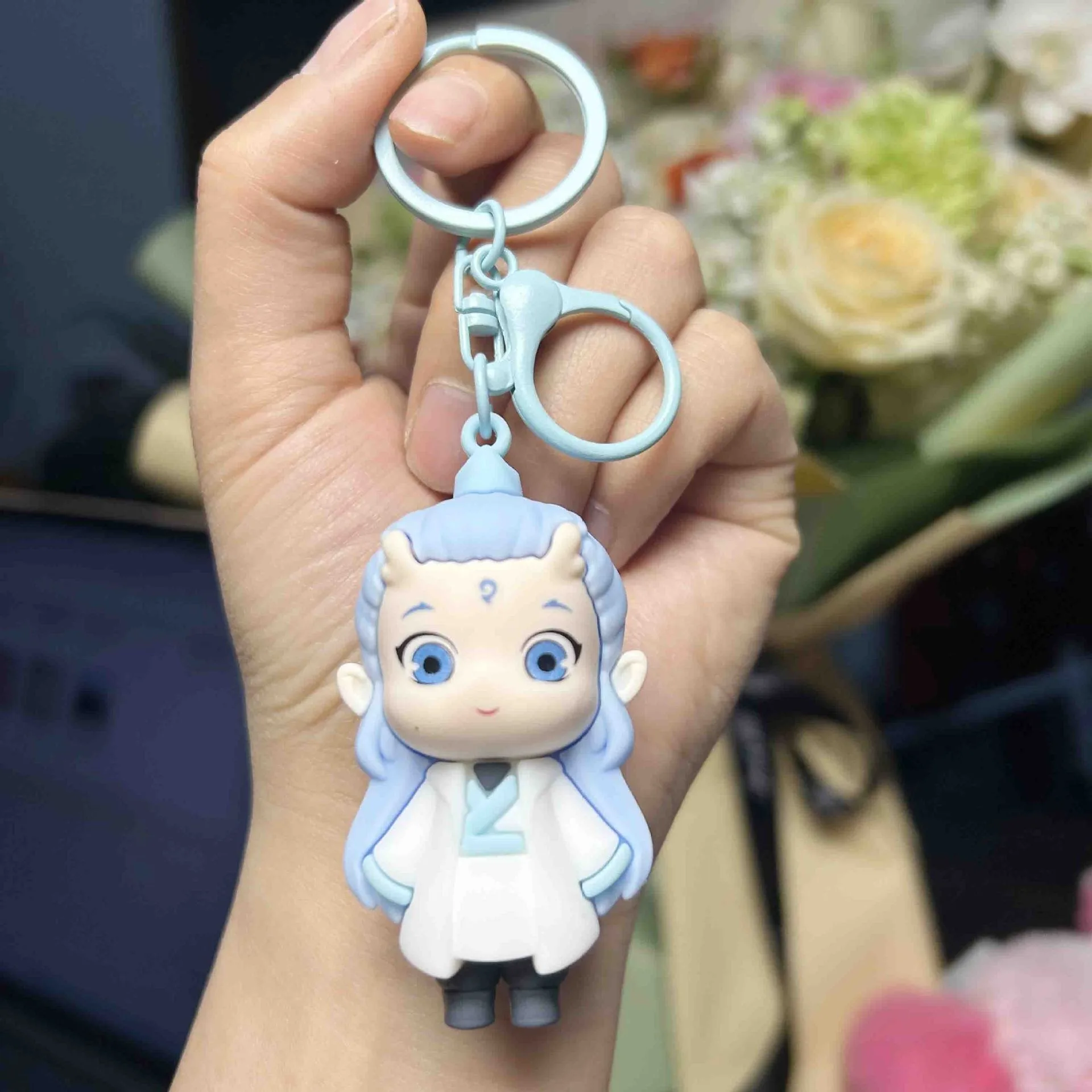 Ne Zha 2 Action Figures Keychain Cartoon Nezha Aobing Figures Keys