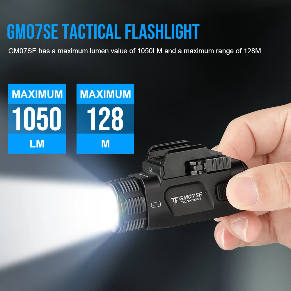 

Trustfire GM07-SE тактический фонарик 1050 люмен быстросъемный 2-режимный USB 16340 IP65 для оружия стандартного использования