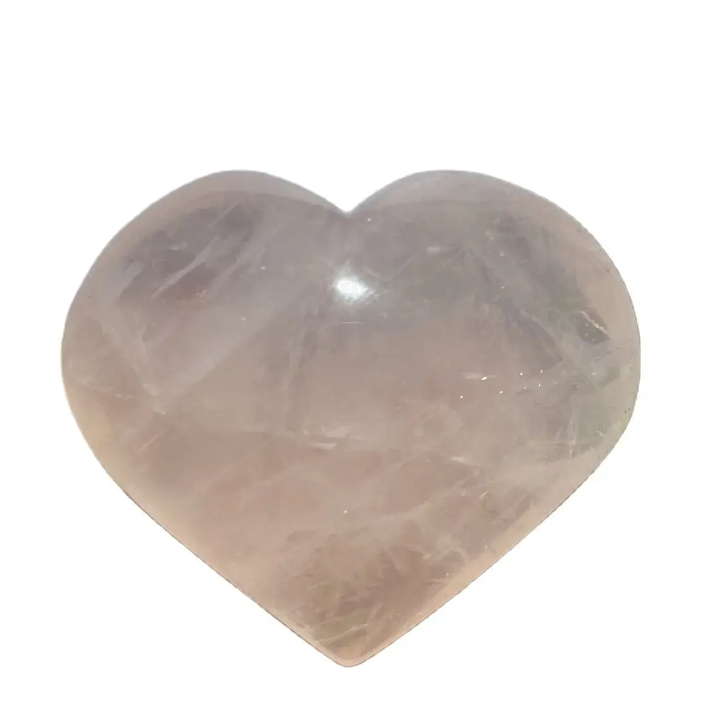 Natural Rose Quartz Heart Shaped  Pink Crystal  Polished Gem Mineral Specimen Decoration Energy Reiki Healing Stone 6