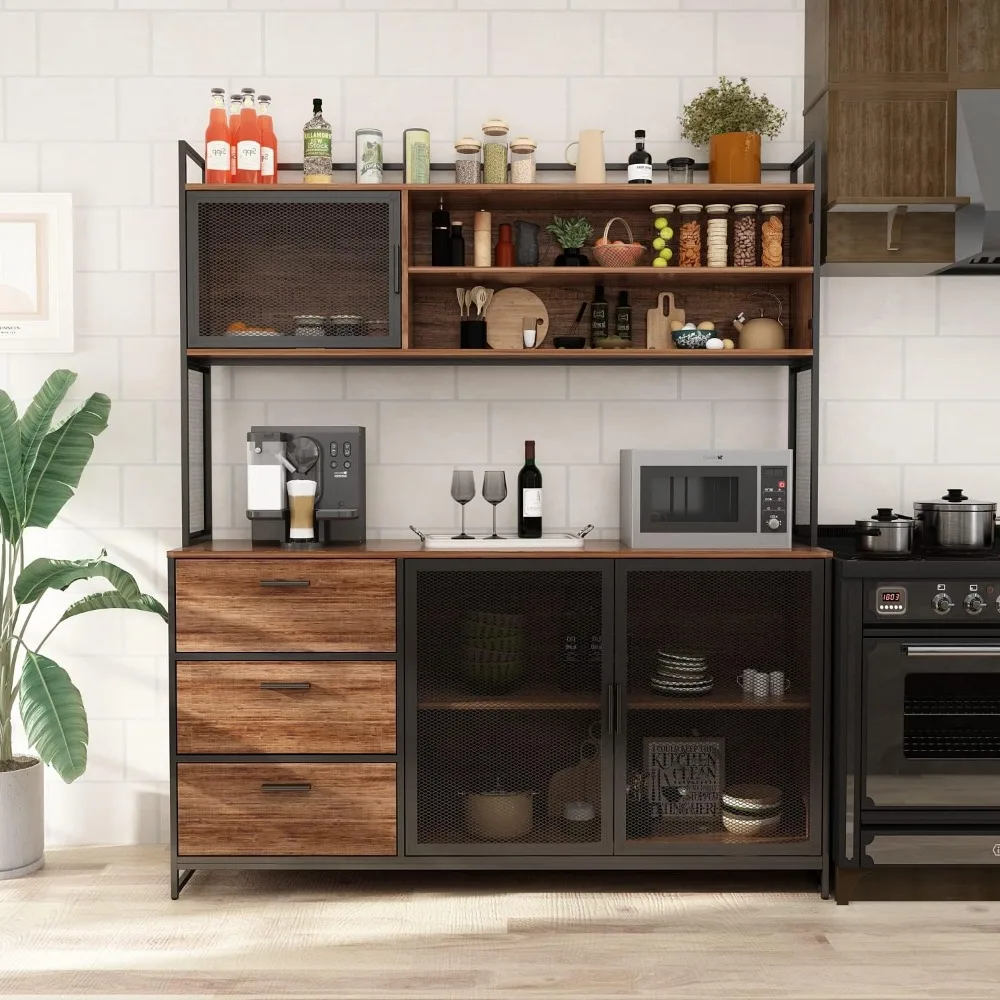 Ljustra Kitchen Hutch with microwave shelf