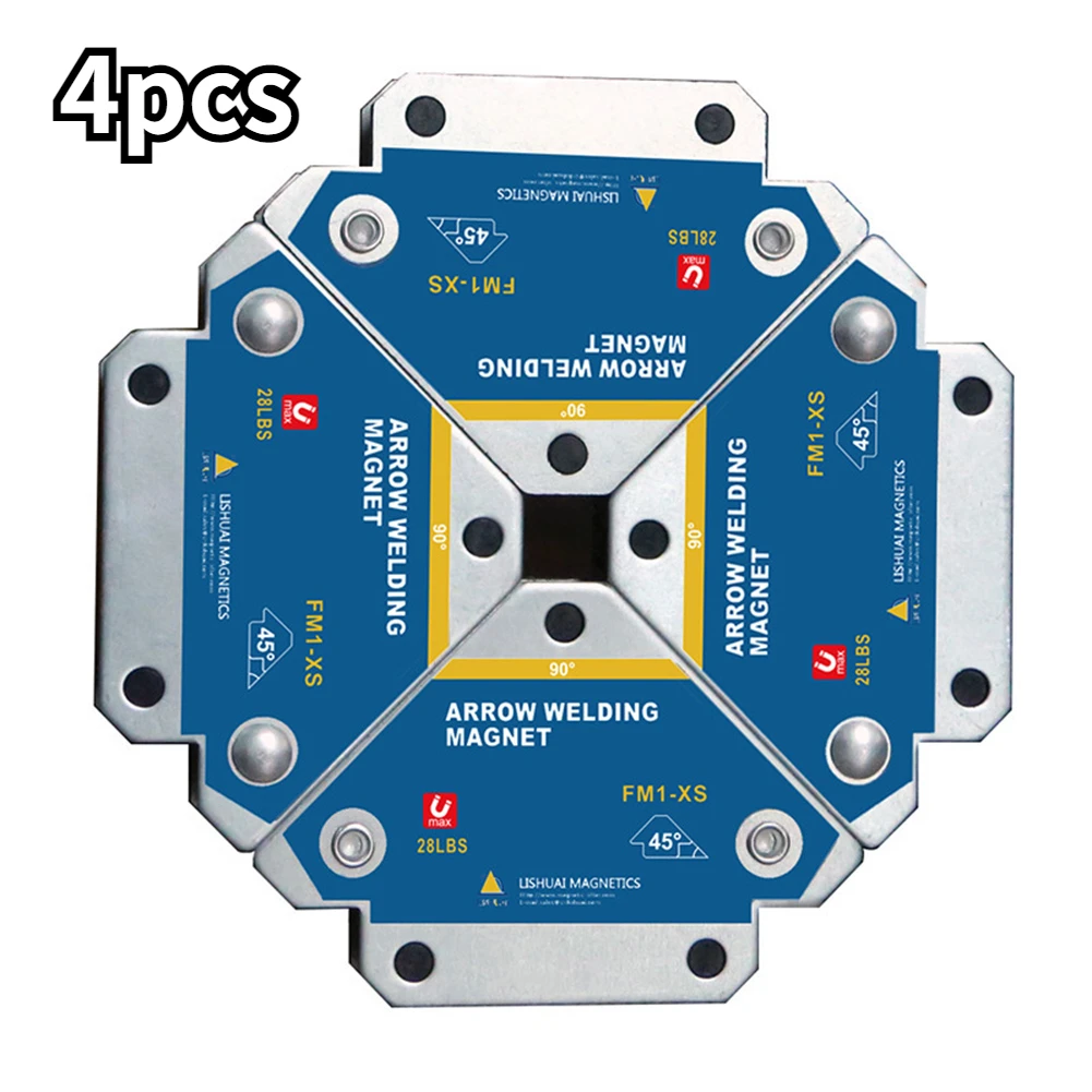 4pcs Magnetic Welding Fixer 45&deg; 90&deg; 135&deg; Multi-angle Magnet Weld Positioner Ferrite Auxiliary Locator Tools Welding Positioner magnetic welding holders magnetic welding fixer
