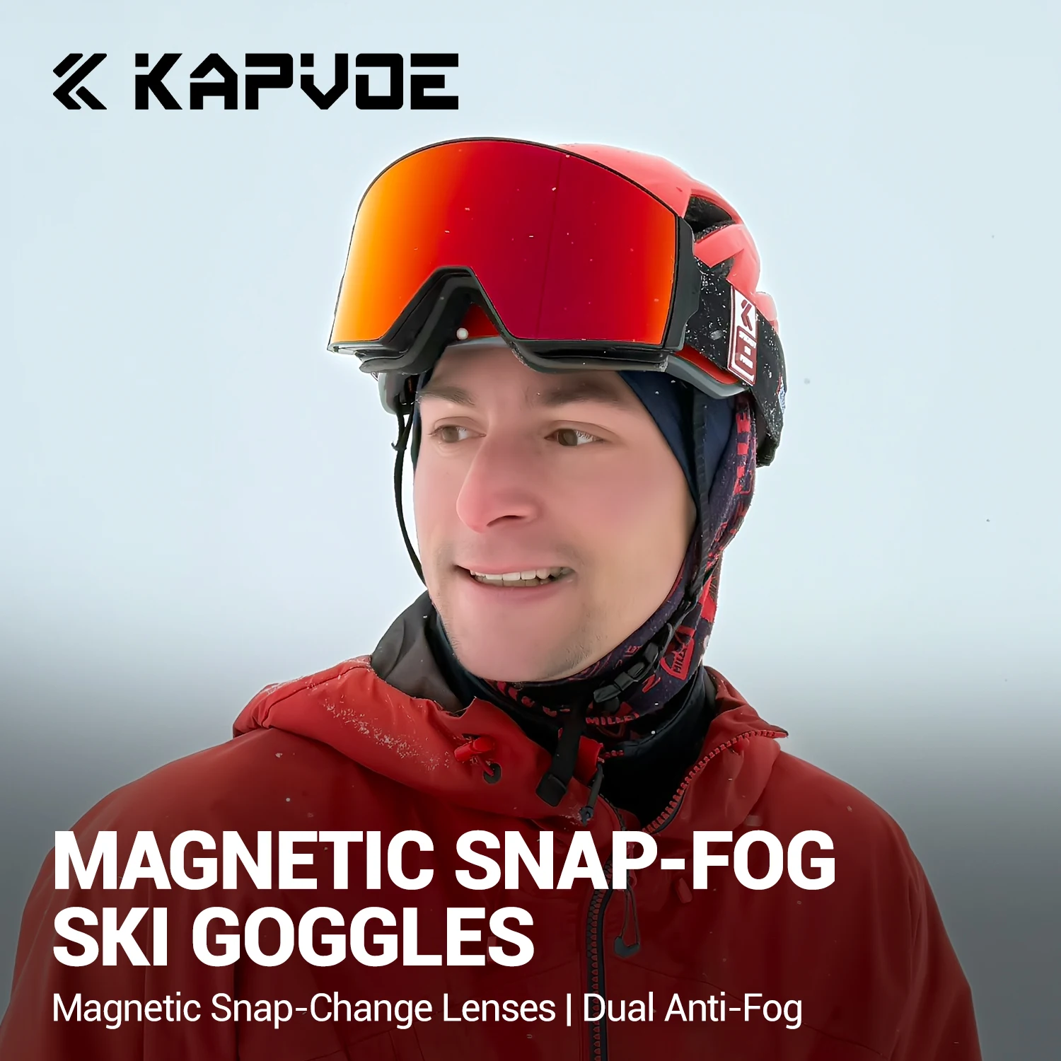 Kapvoe Snow Goggles Men Snowboarding Skiing Mask Photochromic Ski Goggles Anti-Fog UV400 Snowmobile Glasses Motorcycle Cycling