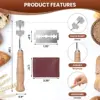 Bread Lame Tool Stainless Steel Sourdough Slashing Tool Dough Scoring Knife with 5 Razor Blades Bread Cutting Supplies 4