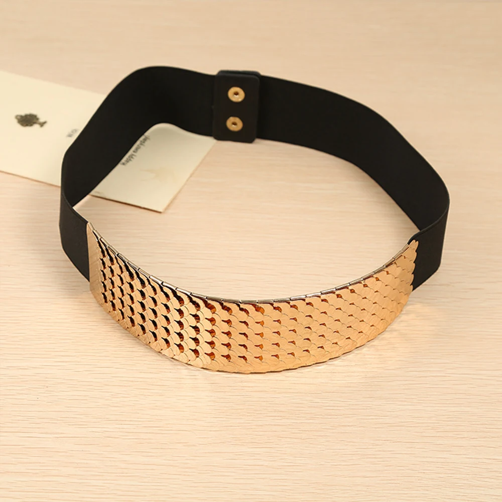 

2023 New Belt Versatile Women's Elastic Waistband For Dress Fashion Rubber Belt New Fish Scale Belt SCM0035