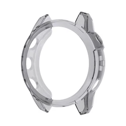 Premium Plating Protective Watch Case with Screen Protector for Garmin Fenix 7X (Clear-black)