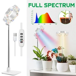 Indoor Full Spectrum Led Grow Light 360° Rotation Plant Lamp Height Adjustable with Timer 3 Color Modes And 10 Brightness Levels