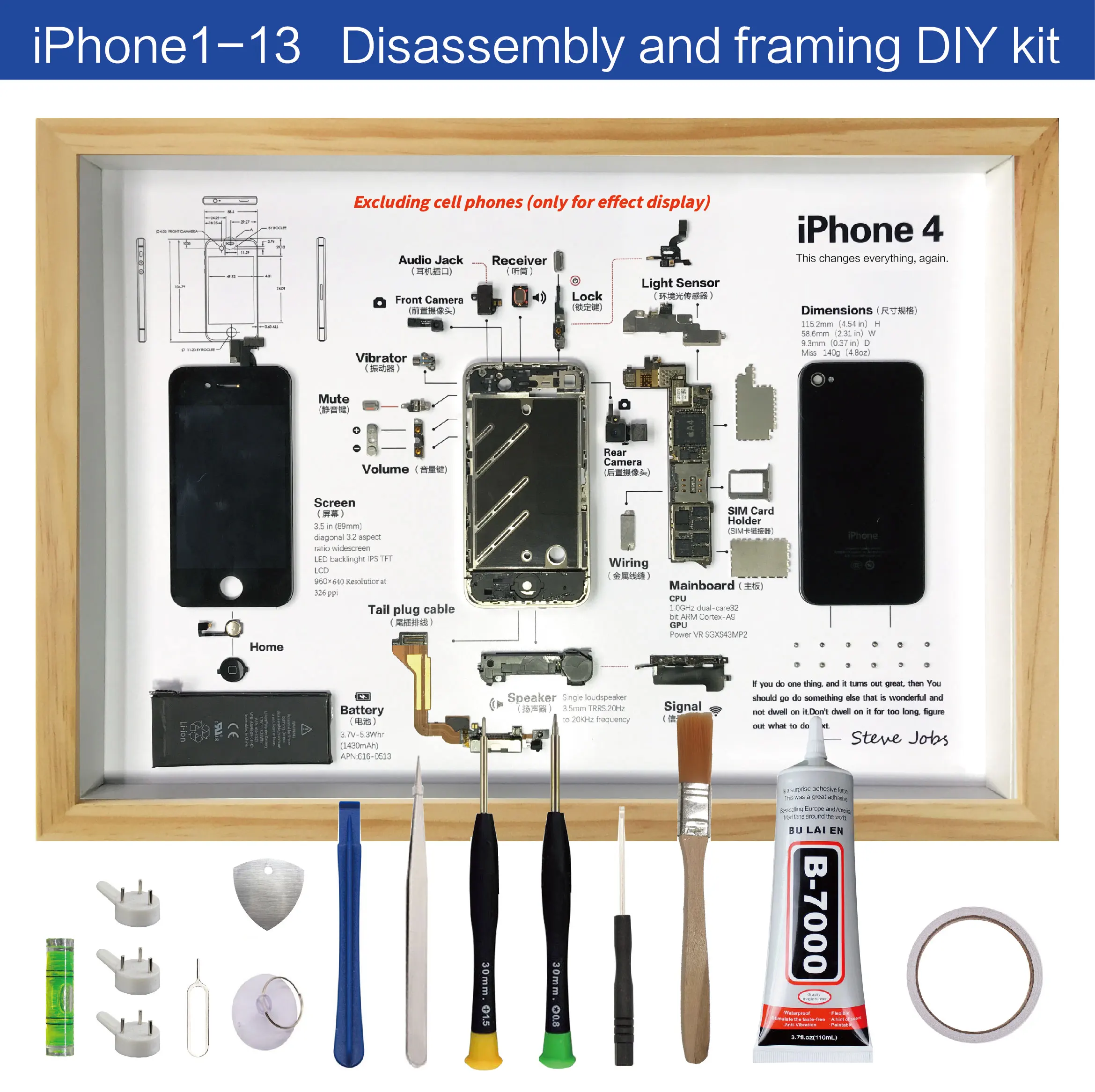 iphonedisassemblyframingartspecimenphotoframediysetdisplay
