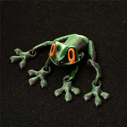 Magnetic Articulated Frog Fidget Toy - Cute Stress Relief & Sensory Gift Decor (Black and green)